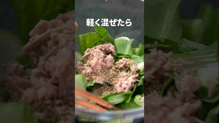 レンジ調理で簡単な無限レシピ◎チンゲン菜のツナ和え【今日のあと一品】【副菜レシピ】#shorts