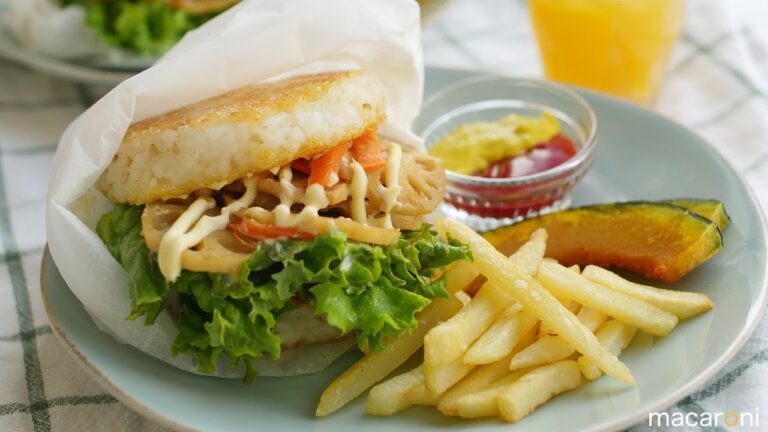 残りご飯でカフェめし！ 豚肉と れんこんの きんぴら ライス バーガー のレシピ 作り方