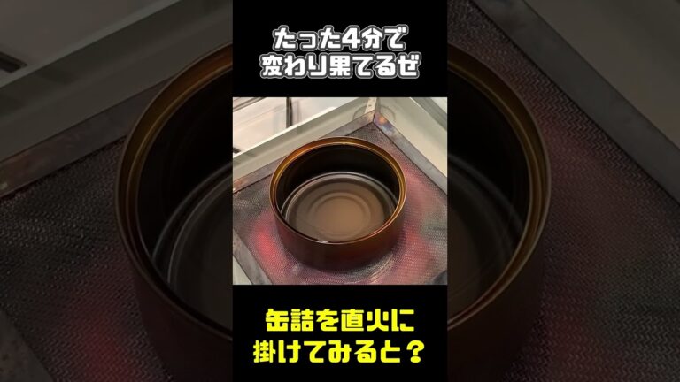 【有害物質】缶詰を直火に掛けるとヤバかった… #shorts #キャンプ