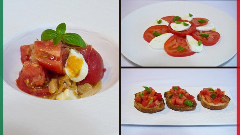 頑張らない！トマトを使ったイタリアのリアルな前菜3種！【Caprese/Insalata di pomodoro/Bruschetta al pomomdoro】