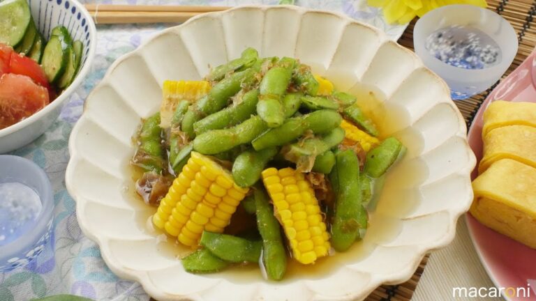 さやごとチューチュー！ とうもろこしと 枝豆の 煮浸し のレシピ 作り方