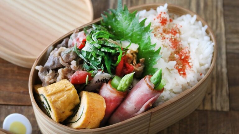 【お弁当作り】簡単3品おかずの梅肉入り生姜焼き弁当bento＃610