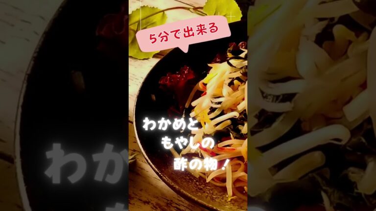 5分で出来る！もやしとワカメの酢の物