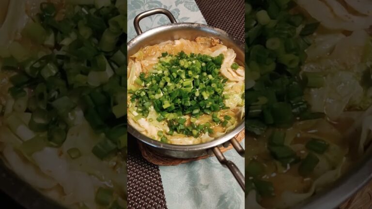 ネギ乗せキャベツ鍋味噌#鍋