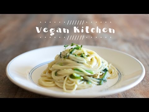 米粉と豆乳のクリームソースで作る！ほうれん草のクリームパスタ♪How to make Spinach Cream Pasta｜Vegan Kitchen with ayano hayasaki