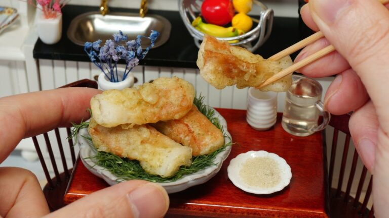 ミニチュア料理『ちくわの磯辺揚げ』 Miniature Cooking “Isobe fried“