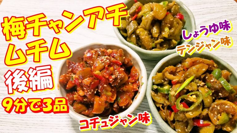 【韓国料理】梅チャンアチムチム３品！のレシピ 後編｜青梅シロップの梅でキムチが出来る！｜カリカリ止まらない梅チャンアチ常備菜 レシピ｜梅チャンアチムチム 作り方｜韓国語字幕