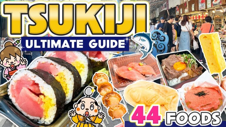 Tsukiji Fish Market Street Food Tour 2023! Tokyo Japan Travel Vlog