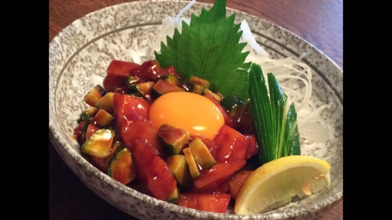 「サーモンユッケ」作り方