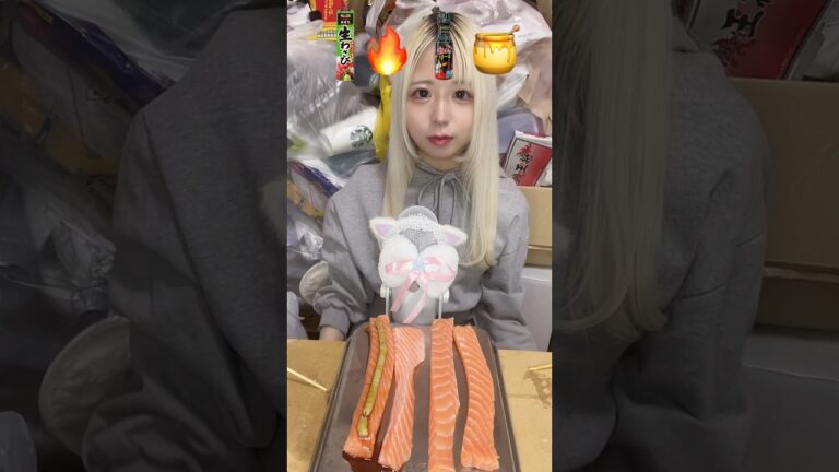 この後お腹壊しました😰#asmr #food #咀嚼音動画 #mukbang #eatingsounds #salmon