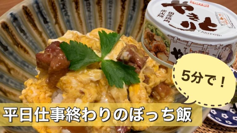 【簡単5分！】平日仕事終わりのぼっち飯【焼き鳥缶で親子丼】
