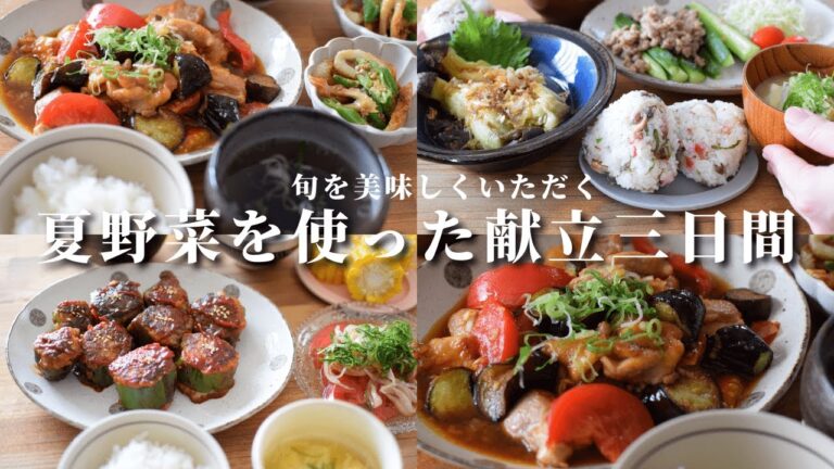 【献立3日間】夏野菜を美味しくいただく/簡単おうちごはん