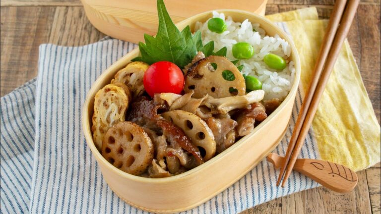 【節約弁当】れんこんバリうま！シャキッと美味しいレンコンと舞茸のガリバタ炒め弁当bento＃988