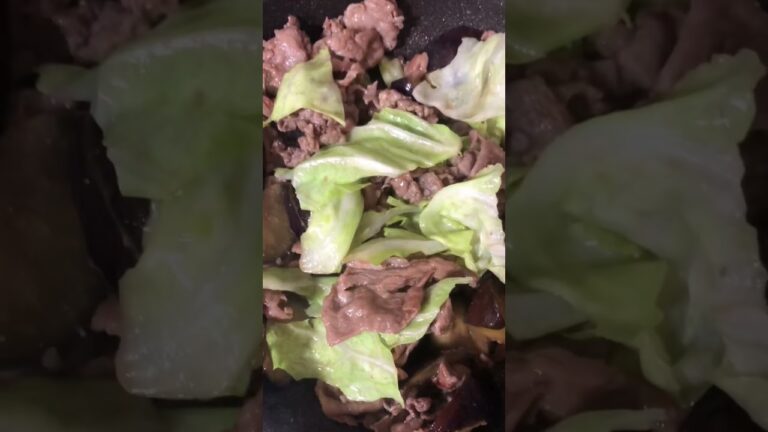 茄子とキャベツの肉味噌炒め