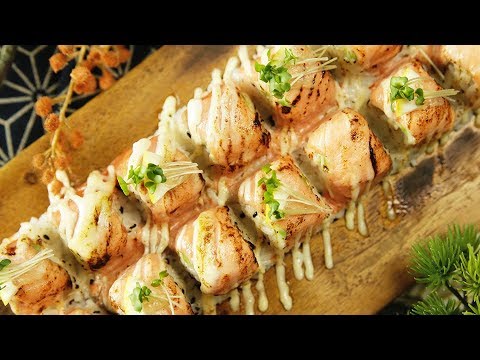 【とろける美味さ🤤】サーモン炙り寿司