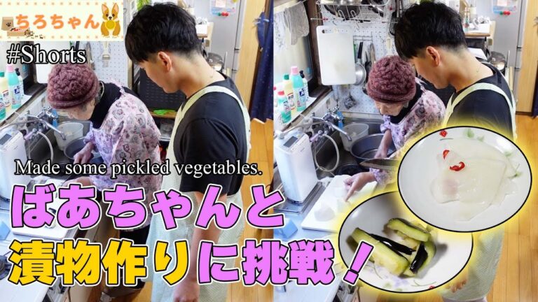 料理初心者がかぶのラッキョウ酢漬けと茄子の浅漬けを作った。４K＃shorts