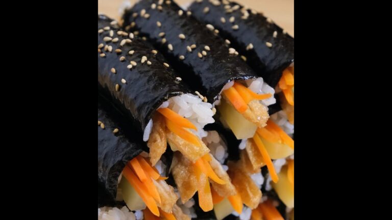 いなり揚げアレンジ♪ | お稲荷さんでミニキンパを作ってみました♪ | いなりアレンジ / コマキンパ #Shorts