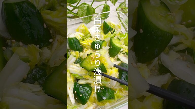 【健康レシピ】ヘルシーな白菜ときゅうりの浅漬け #shorts