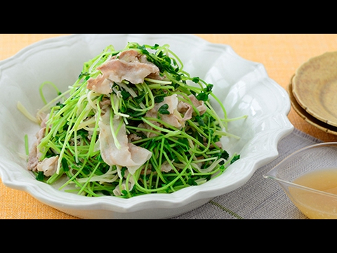 【簡単レシピ】レンジでチンするだけ♪豆苗と豚バラポン♪