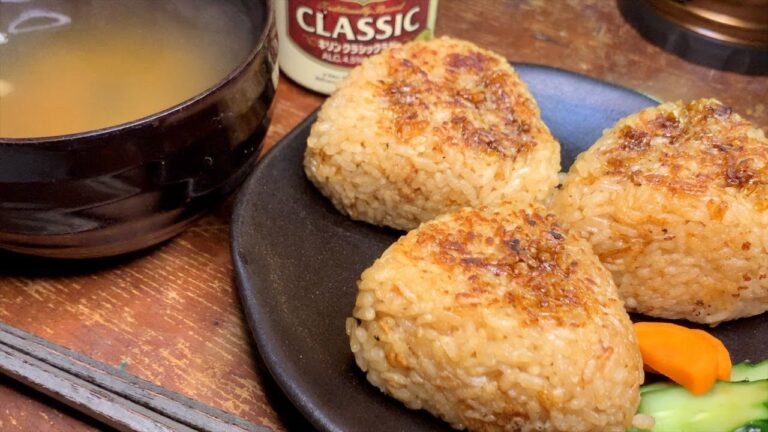 【深夜食堂】パリパリで美味くて簡単なちりめん山椒入り『焼きおにぎり』