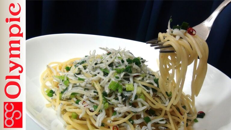 オリンピックの超簡単レシピ　お手軽しらすと小ねぎの和風パスタ(和風スパゲッティ)の作り方　★しらすのパスタはすごく美味しい♪