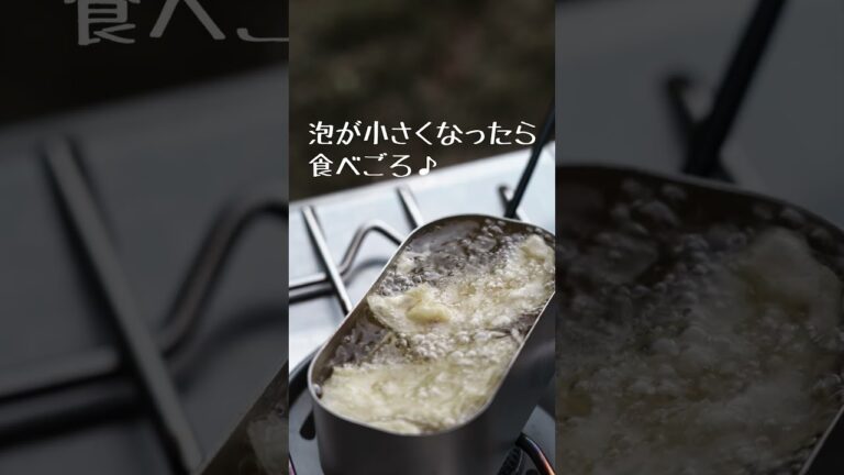 キャンプ飯にメスティンで天ぷらはあり？なし？実際に作ってみたらこうなった！＃shorts