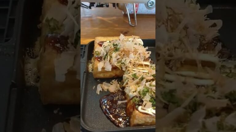 【厚揚げお好み焼き】でビールを飲む！#shorts