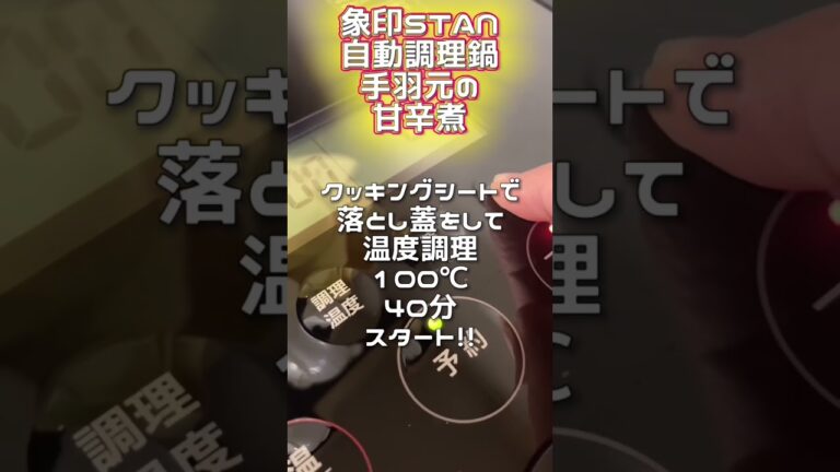 象印STAN自動調理鍋レシピ手羽元の甘辛煮 #自動調理 #象印 #自動調理鍋 #stan #zojirushi #自動調理器 #家電レビュー #おかずレシピ #STAN #象印STAN #手羽元
