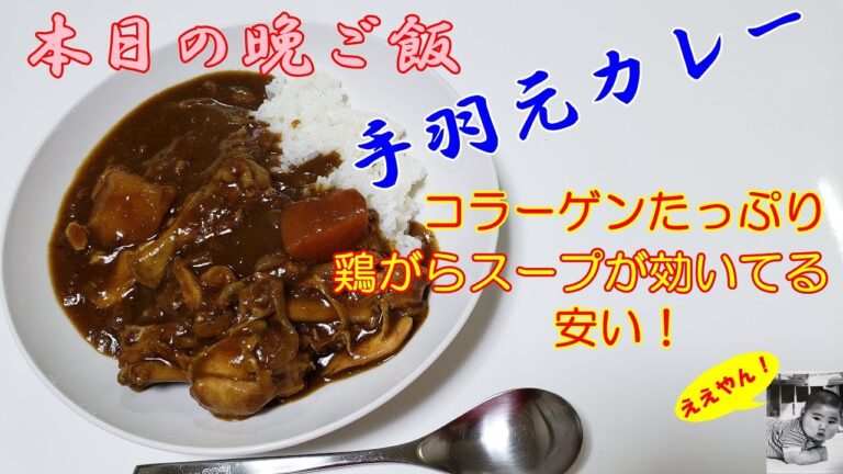 【本日の晩ご飯】コラーゲンたっぷり！手羽元カレー