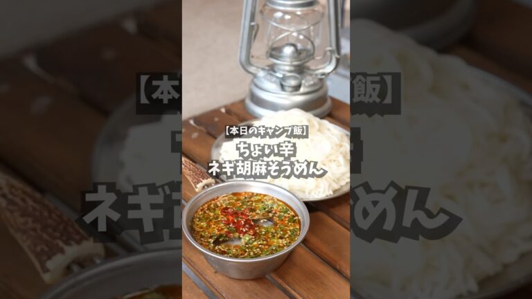 【キャンプ飯】ちょい辛ネギ胡麻そうめん #shorts