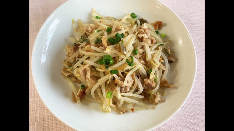 もやしと豚肉の炒め物　教室レシピ