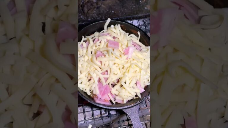 【キャンプ飯】焼くだけで簡単なナスとチーズのつまみ【茄子農家】 #shorts