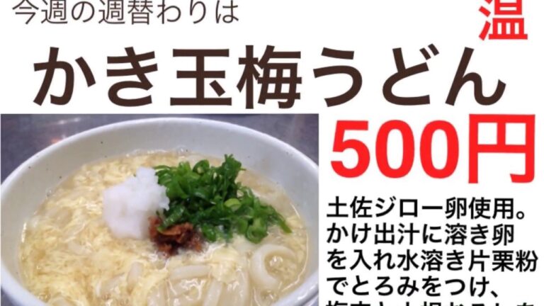 【かき玉梅うどん】#手打ちうどん　#讃岐うどん　#さぬきうどん #UDON #饂飩　#週替わりうどん　#創作うどん #udonkuaaina #高知県