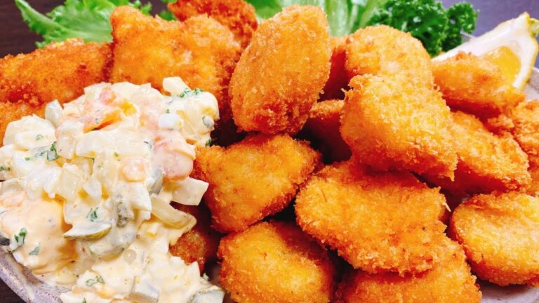 超しあわせ♪ サックサクの『大好物ホタテフライとフィッシュフライ』Fried Scallop & Fish【簡単タルタルソースの作り方】