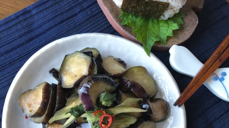 【ナスの漬物】醤油ベースの香味漬け（みょうが・青紫蘇）の漬け方とレシピ⏰約４時間☆ヤギの映像付き