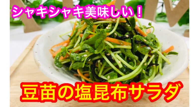 シャキシャキ美味しい！豆苗の塩昆布サラダ。