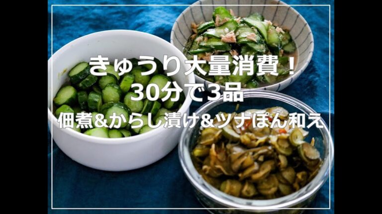 【きゅうり大量消費】30分で作るきゅうり10本で3品！