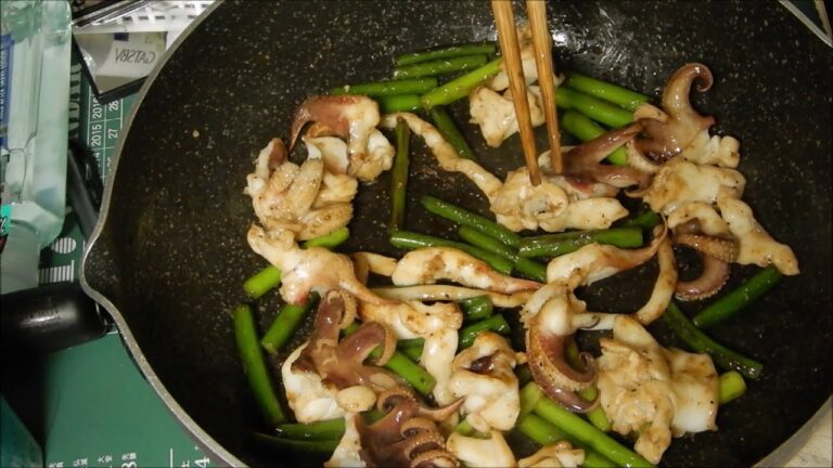 モンゴウイカとニンニクの芽の炒め物を作ってみました。♯1