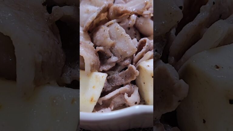 豚バラと長芋の塩バター炒めを食べるだけの動画です！