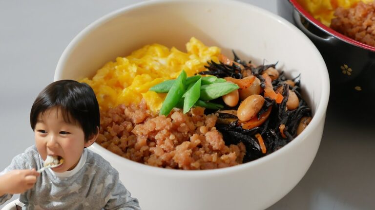 【3歳児爆食い!】3色そぼろ丼