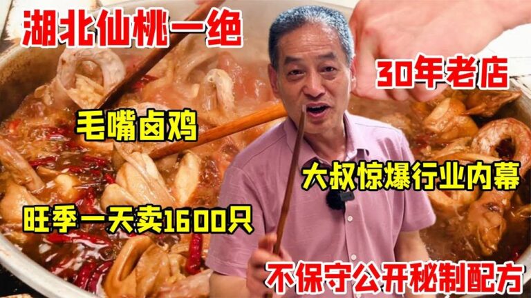 湖北仙桃特有美食毛嘴卤鸡，大哥开店30年日卖上千只，惊爆行业内幕，秘制配方公开不保留【好食勇哥】