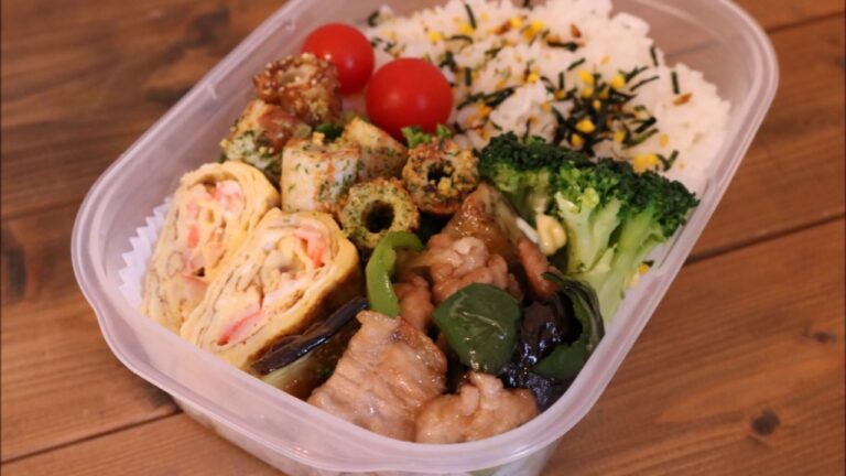 【夫のお弁当】「豚ナスピーマン炒め弁当」調味料を1つ忘れたけれど美味しかった♪