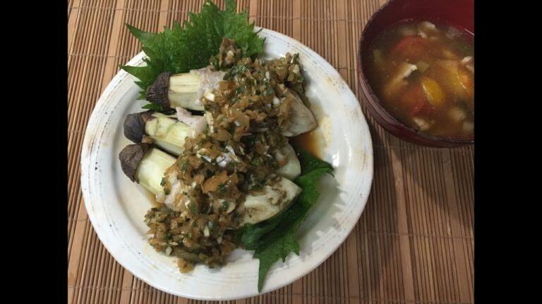 蒸し茄子＆トマトトン汁