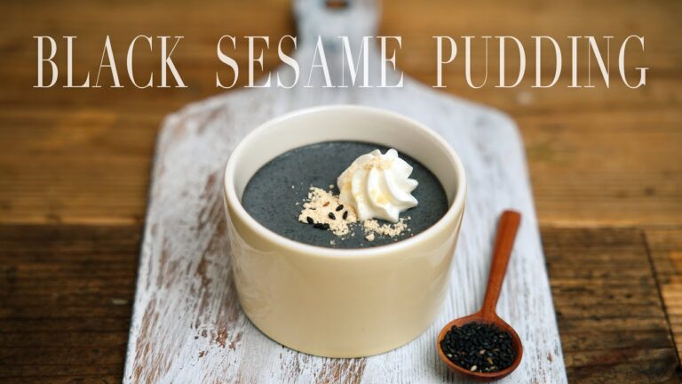 濃厚黒ごまプリンの作り方（レシピ）｜4K｜How to make Black Sesame Pudding  (recipe）｜ミキサーで簡単、炒りゴマから作る、胡麻プリン！！と雑談パート2