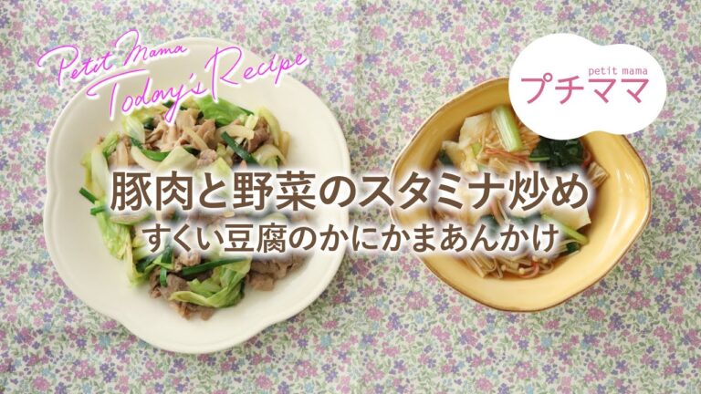 【プチママ♪ミールキット　2024/12/24】豚肉と野菜のスタミナ炒め・すくい豆腐のかにかまあんかけ