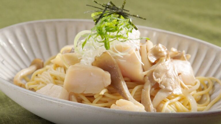 ほたてときのこのやみつきパスタ