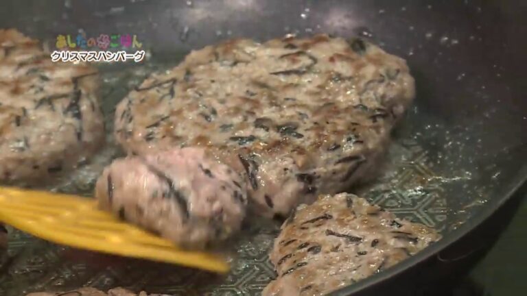 【料理】クリスマスツリー型ハンバーグの作り方（ひじき白和えの素使用）