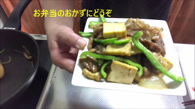 低糖質レシピ　油揚げのピザと豚こま肉と厚揚げ炒め