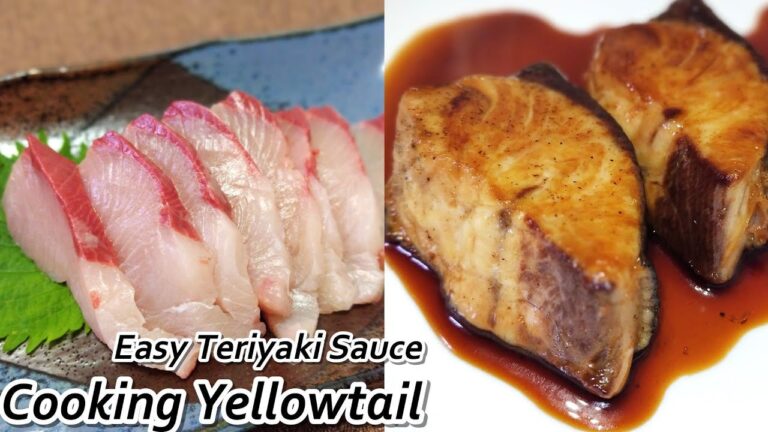 Cooking Yellowtail fish, easy teriyaki sauce and sashimi