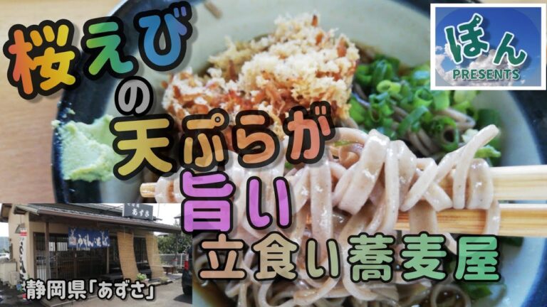 静岡県【あずさ】桜エビ天が立食い蕎麦屋で食べられる💥駿河湾特産の幻になりつつある｢桜えび｣を堪能してみました☀️